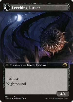 Curse of Leeches // Leeching Lurker (345) [Innistrad: Midnight Hunt] [Extended Art] Reverse