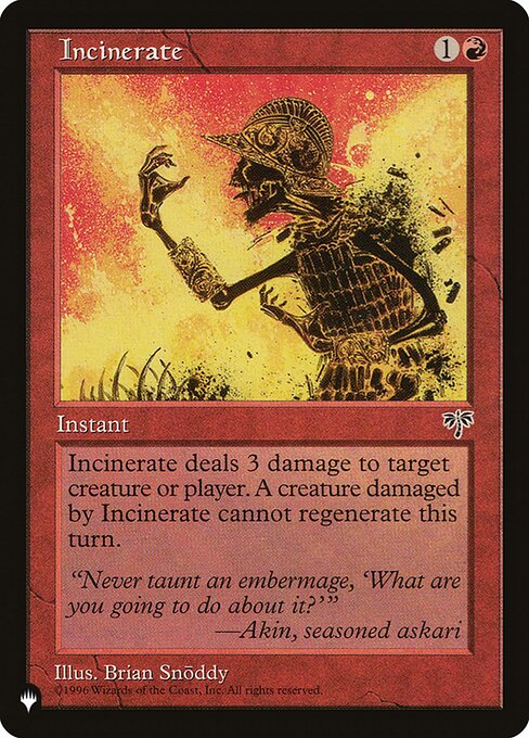 Incinerate (MIR-184) [The List]