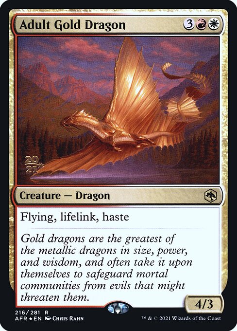 Adult Gold Dragon (216s) [Adventures in the Forgotten Realms Promos]