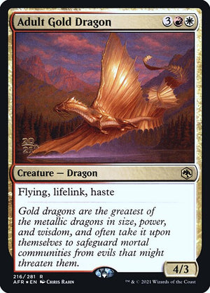 Adult Gold Dragon (216s) [Adventures in the Forgotten Realms Promos]