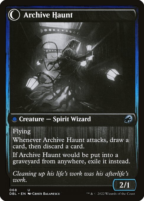 Overwhelmed Archivist // Archive Haunt (68) [Innistrad: Double Feature] Reverse