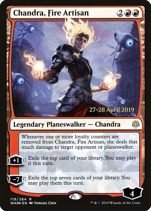 Chandra, Fire Artisan (119s) [War of the Spark Promos]