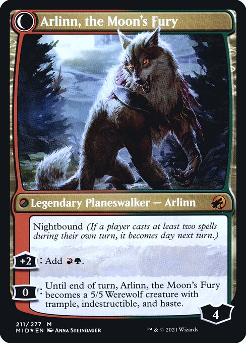 Arlinn, the Pack's Hope // Arlinn, the Moon's Fury (211s) [Innistrad: Midnight Hunt Promos]