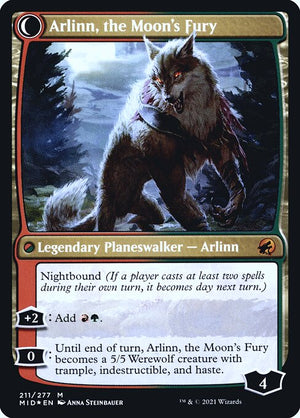 Arlinn, the Pack's Hope // Arlinn, the Moon's Fury (211s) [Innistrad: Midnight Hunt Promos] Reverse