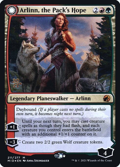 Arlinn, the Pack's Hope // Arlinn, the Moon's Fury (211s) [Innistrad: Midnight Hunt Promos]