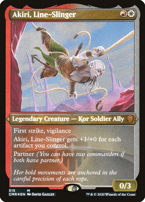 Akiri, Line-Slinger (515) [Commander Legends] [Etched]
