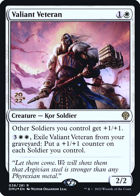 Valiant Veteran (38s) [Dominaria United Promos]