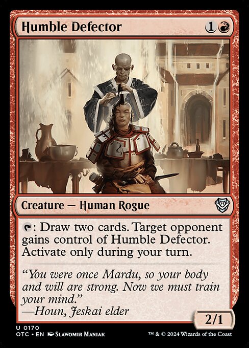 Humble Defector (170) [Outlaws of Thunder Junction Commander]