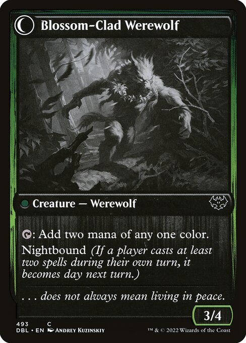Weaver of Blossoms // Blossom-Clad Werewolf (493) [Innistrad: Double Feature] Reverse