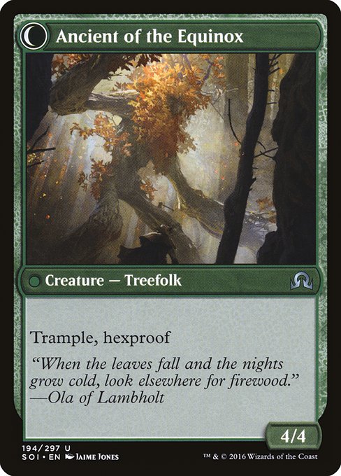 Autumnal Gloom // Ancient of the Equinox (194) [Shadows over Innistrad] Reverse