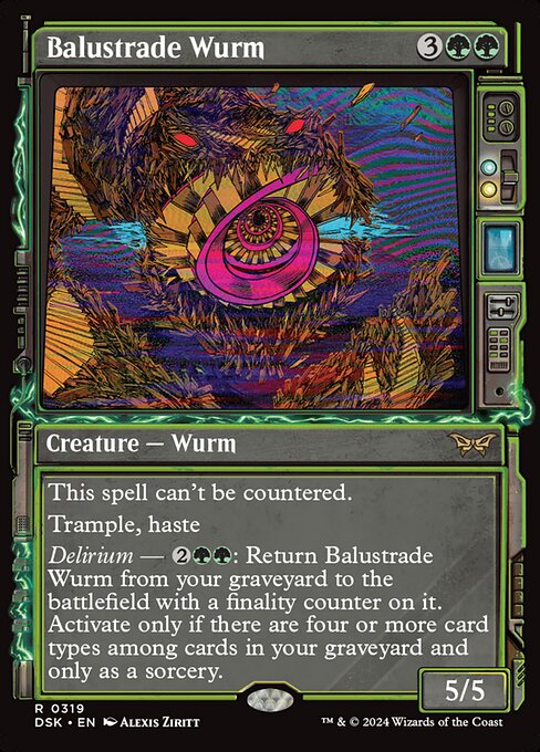 Balustrade Wurm (319) [Duskmourn: House of Horror]