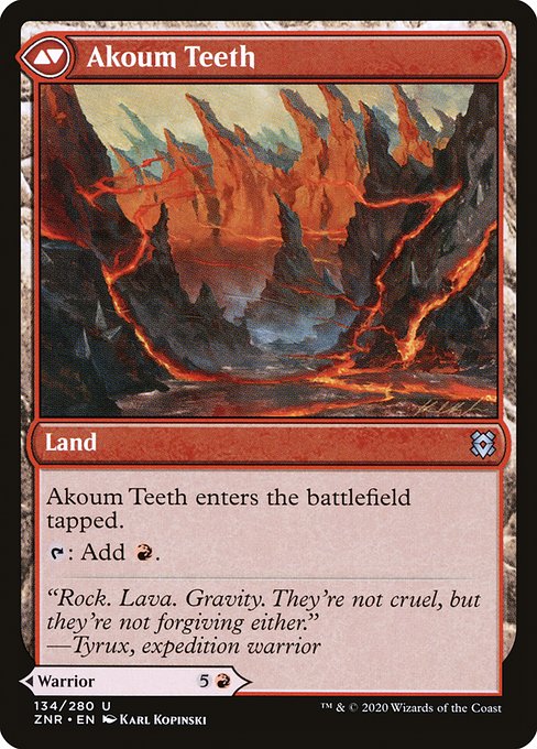 Akoum Warrior // Akoum Teeth (134) [Zendikar Rising]