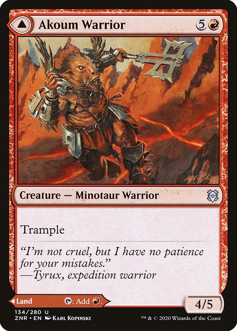Akoum Warrior // Akoum Teeth (134) [Zendikar Rising]