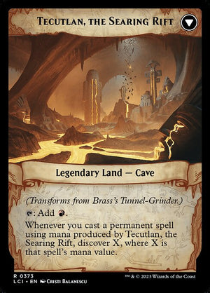 Brass's Tunnel-Grinder // Tecutlan, the Searing Rift (373) [The Lost Caverns of Ixalan] [Extended Art] Reverse