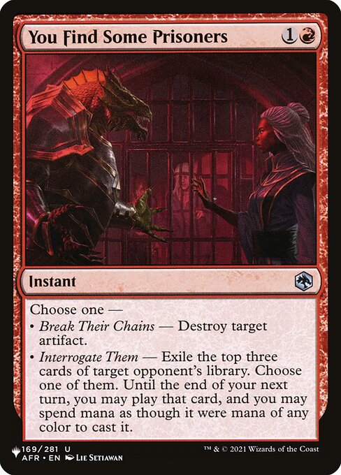 You Find Some Prisoners (AFR-169) [The List]
