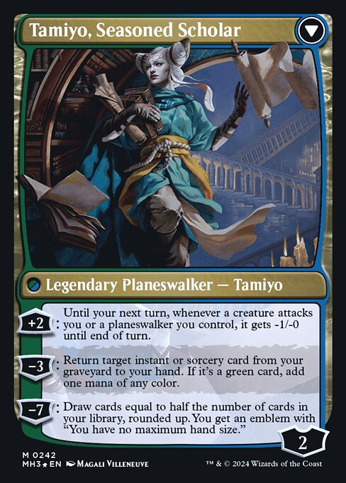 Tamiyo, Inquisitive Student // Tamiyo, Seasoned Scholar (242s) [Modern Horizons 3 Promos]
