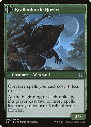 Duskwatch Recruiter // Krallenhorde Howler (203) [Shadows over Innistrad] Reverse