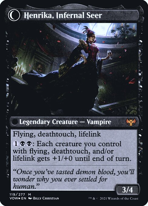 Henrika Domnathi // Henrika, Infernal Seer (119s) [Innistrad: Crimson Vow Promos] Reverse