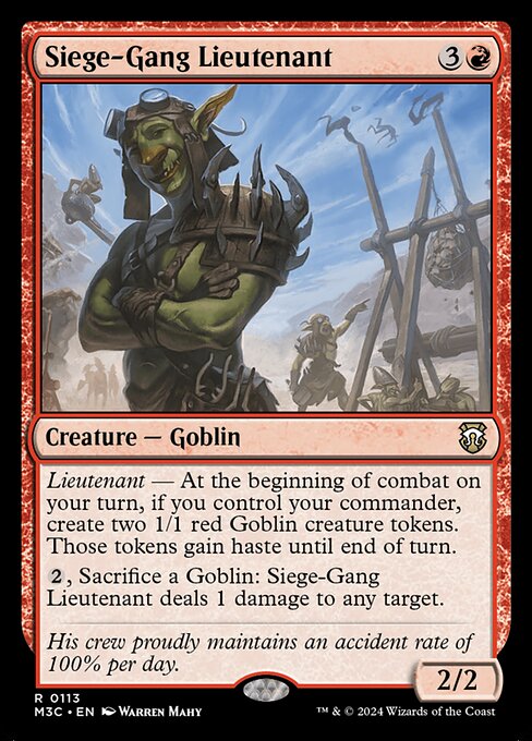 Siege-Gang Lieutenant (113) [Modern Horizons 3 Commander]