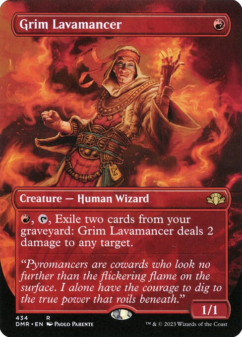 Grim Lavamancer (434) [Dominaria Remastered] [Borderless]