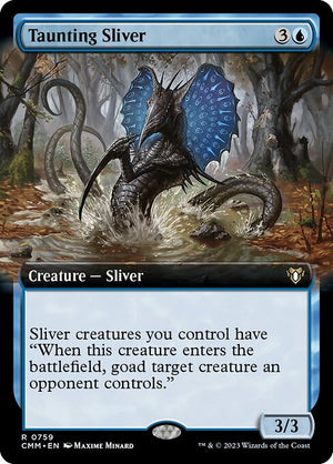 Taunting Sliver (759) [Commander Masters] [Extended Art]