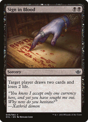Sign in Blood (49) [Duel Decks Anthology: Garruk vs. Liliana]