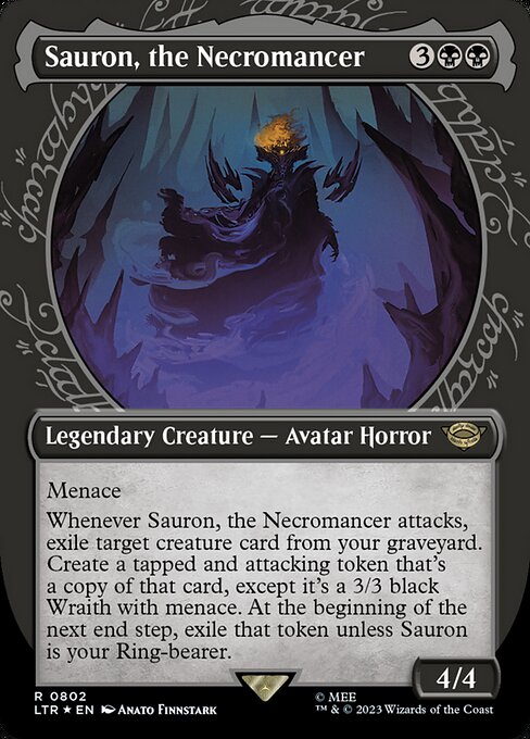 Sauron, the Necromancer (802) [The Lord of the Rings: Tales of Middle-earth] [Showcase, Borderless]