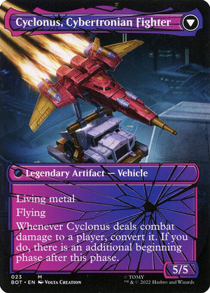 Cyclonus, the Saboteur // Cyclonus, Cybertronian Fighter (23) [Transformers] [Borderless] Reverse