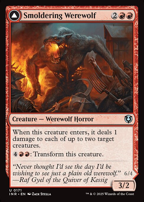 Smoldering Werewolf // Erupting Dreadwolf (171) [Innistrad Remastered]