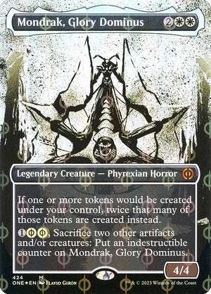 Mondrak, Glory Dominus (424) [Phyrexia: All Will Be One] [Showcase, Borderless]
