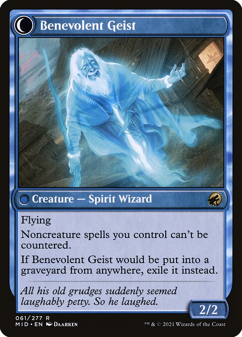 Malevolent Hermit // Benevolent Geist (61) [Innistrad: Midnight Hunt] Reverse