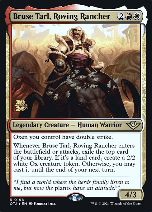 Bruse Tarl, Roving Rancher (198s) [Outlaws of Thunder Junction Promos]