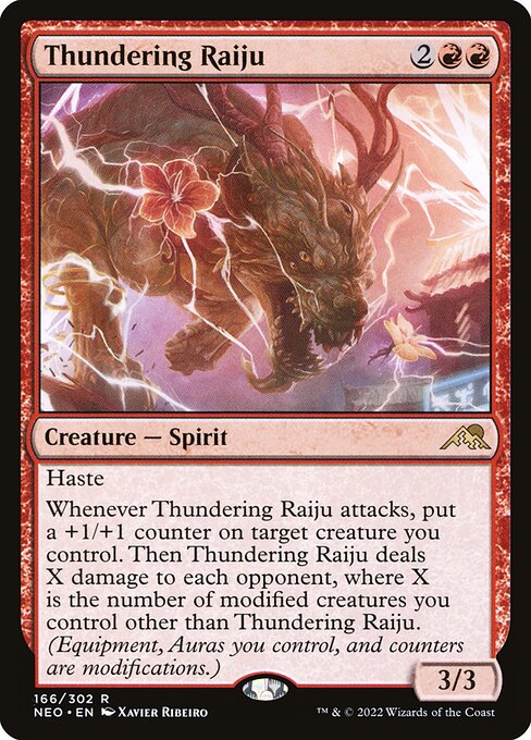 Thundering Raiju (166) [Kamigawa: Neon Dynasty]