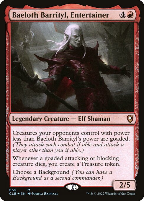 Baeloth Barrityl, Entertainer (655) [Commander Legends: Battle for Baldur's Gate]