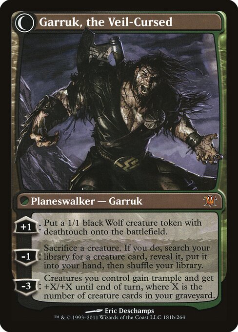 Garruk Relentless // Garruk, the Veil-Cursed (ISD-181) [The List] Reverse