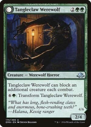 Tangleclaw Werewolf // Fibrous Entangler (174) [Eldritch Moon]