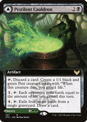 Pestilent Cauldron // Restorative Burst (327) [Strixhaven: School of Mages] [Extended Art]