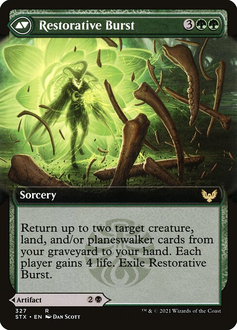 Pestilent Cauldron // Restorative Burst (327) [Strixhaven: School of Mages] [Extended Art] Reverse