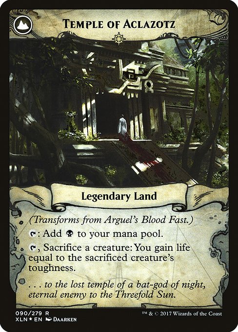 Arguel's Blood Fast // Temple of Aclazotz (90s) [Ixalan Promos]