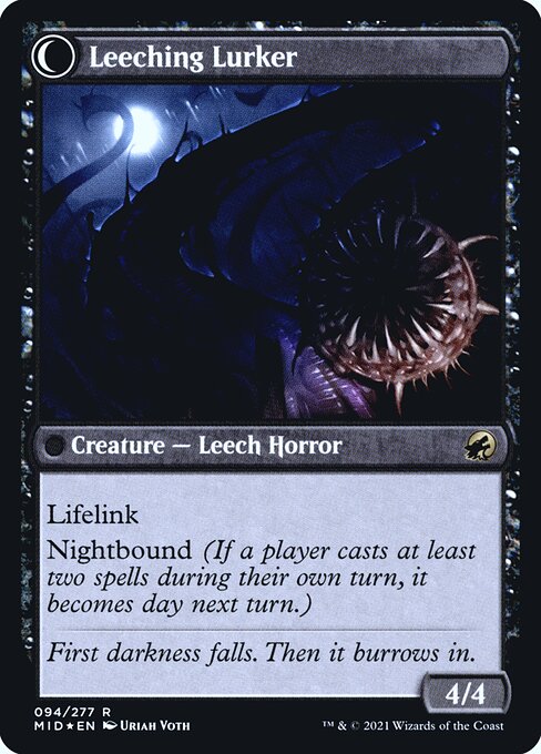 Curse of Leeches // Leeching Lurker (94s) [Innistrad: Midnight Hunt Promos] Reverse