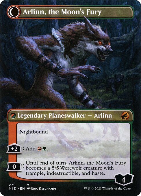 Arlinn, the Pack's Hope // Arlinn, the Moon's Fury (279) [Innistrad: Midnight Hunt] [Borderless]
