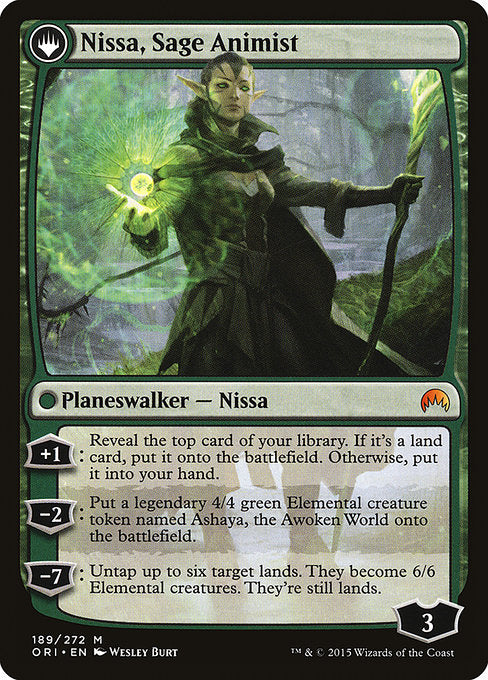 Nissa, Vastwood Seer // Nissa, Sage Animist (189) [Magic Origins] Reverse