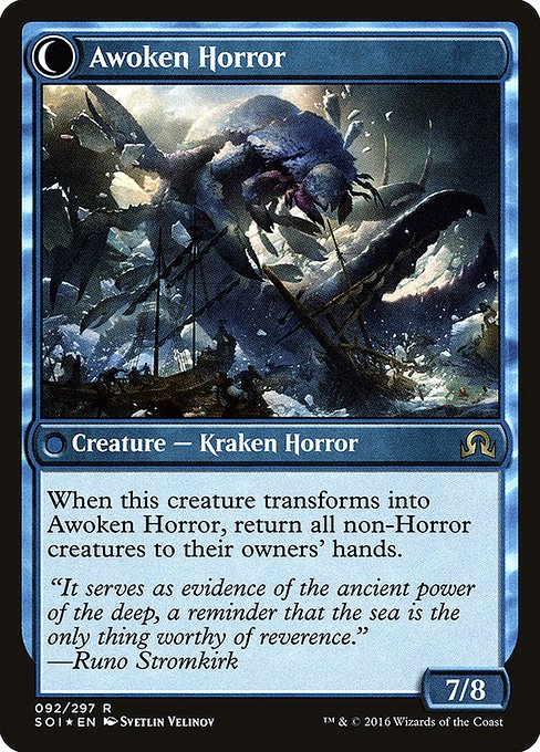 Thing in the Ice // Awoken Horror (92s) [Shadows over Innistrad Promos] Reverse