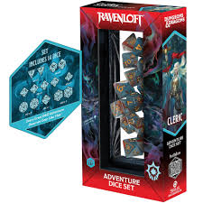 DND ADVENTURE DICE CLERIC: LIGHT  BLUE/RED