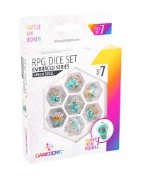 Gamegenic - Embraced Series: RPG Dice Set (Set of 7) - Green Skull