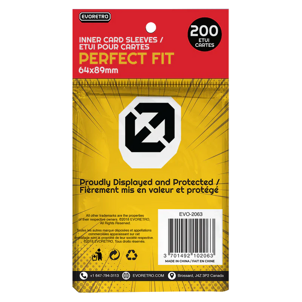 Evoretro Perfect Fit Sleeves Clear 200ct