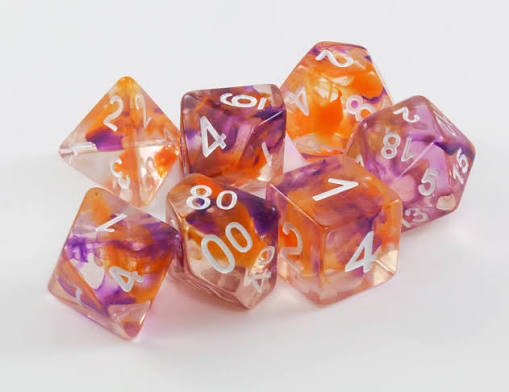 Sirius Dice - Translucent Purple/Orange/Clear