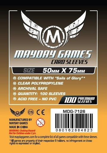 Mayday Standard Sails of Glory Sleeves 50mm x 75mm 100ct