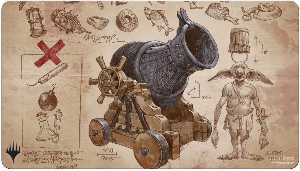 UP Playmat MTG Brothers War Schematic Art v4
