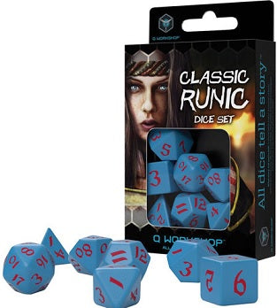 Classic Runic Dice Set: Blue/Red